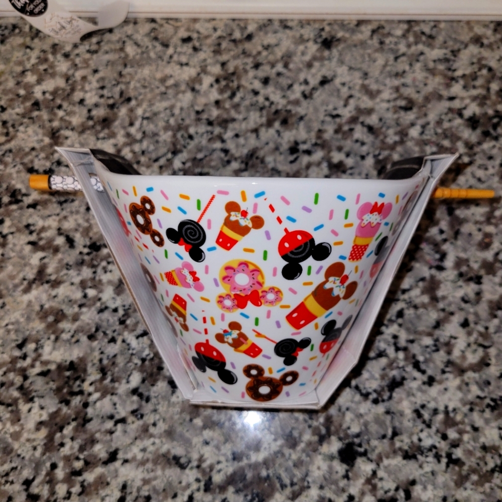 Disney Mickey and Minnie Mouse ice cream ramen noodle bowl